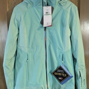 Spyder Blue Ski Jacket with Hood and Slim Fit